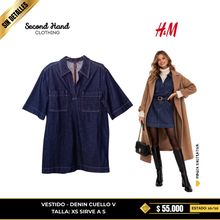 Vestido denim cuello V