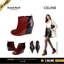 Botines cuero bicolor